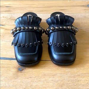 Black Studded Christian Louboutin Mules, size 36